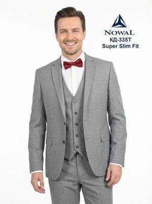 костюм тройка молодёжный светло серый